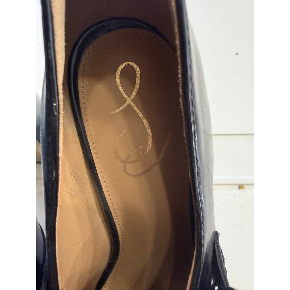 Sam Edleman Womens Sz 8.5 Black Jed Platform Loafer Tassels Classic Shiny - Picture 3 of 8